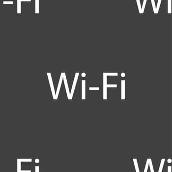 Free wifi sign. Wi-fi symbol. Wireless Network icon. Seamless pattern on a gray background. illustration
