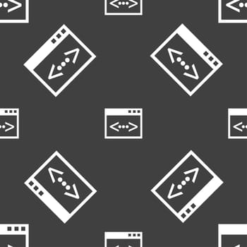 Code sign icon. Programmer symbol. Seamless pattern on a gray background. illustration