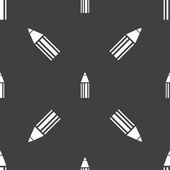 Pencil sign icon. Edit content button. Seamless pattern on a gray background. illustration