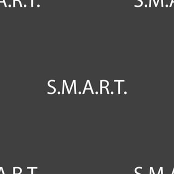 Smart sign icon. Press button. Seamless pattern on a gray background. illustration