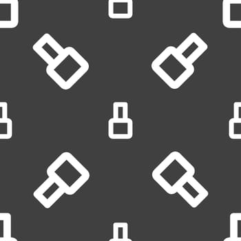 number Eight icon sign. Seamless pattern on a gray background. illustration