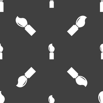 Paint brush sign icon. Artist symbol. Seamless pattern on a gray background. illustration