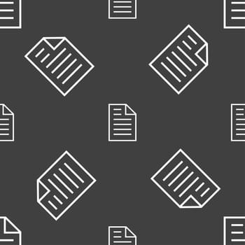 Text file sign icon. File document symbol. Seamless pattern on a gray background. illustration