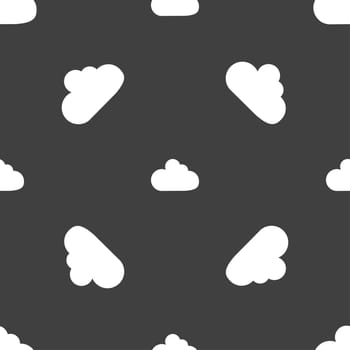 Cloud sign icon. Data storage symbol. Seamless pattern on a gray background. illustration