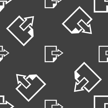 Export file icon. File document symbol. Seamless pattern on a gray background. illustration