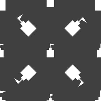 tower icon. Set Flat modern. Seamless pattern on a gray background. illustration