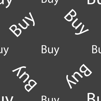Buy sign icon. Online buying dollar usd button. Seamless pattern on a gray background. illustration