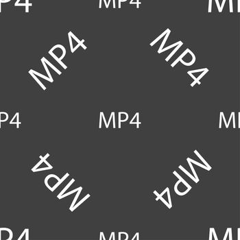 Mpeg4 video format sign icon. symbol. Seamless pattern on a gray background. illustration