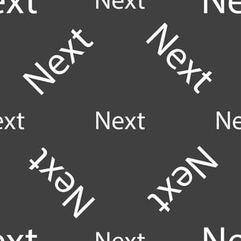 Next sign icon. Navigation symbol. Seamless pattern on a gray background. illustration