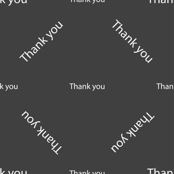 Thank you sign icon. Gratitude symbol. Seamless pattern on a gray background. illustration