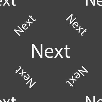 Next sign icon. Navigation symbol. Seamless pattern on a gray background. illustration