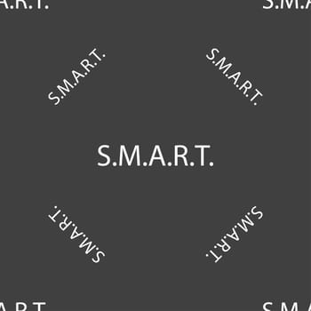 Smart sign icon. Press button. Seamless pattern on a gray background. illustration