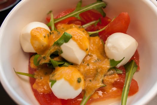 starter salad with tomatoes and eggs