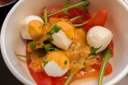 starter salad with tomatoes and eggs