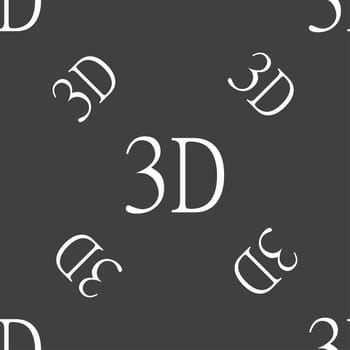 3D sign icon. 3D New technology symbol. Seamless pattern on a gray background. illustration