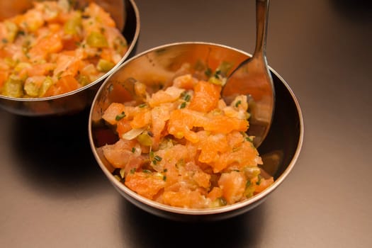 starter salad with smoked salmon