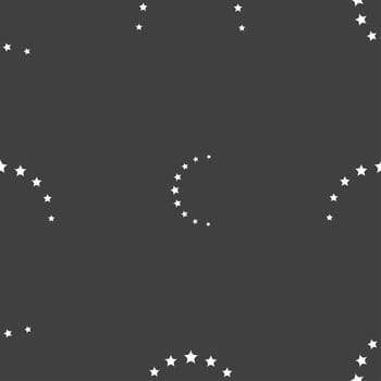 Star sign icon. Favorite button. Navigation symbol. Seamless pattern on a gray background. illustration