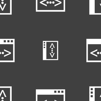 Code sign icon. Programmer symbol. Seamless pattern on a gray background. illustration