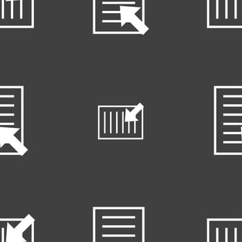 Text file sign icon. File document symbol. Seamless pattern on a gray background. illustration