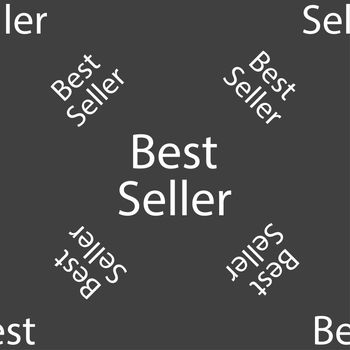 Best seller sign icon. Best seller award symbol. Seamless pattern on a gray background. illustration