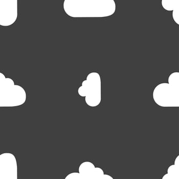 Cloud sign icon. Data storage symbol. Seamless pattern on a gray background. illustration