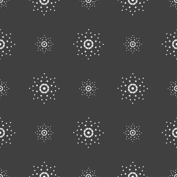 Star sign icon. Favorite button. Navigation symbol. Seamless pattern on a gray background. illustration