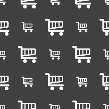 Shopping Cart sign icon. Online buying button. Seamless pattern on a gray background. illustration