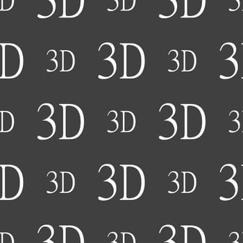 3D sign icon. 3D New technology symbol. Seamless pattern on a gray background. illustration