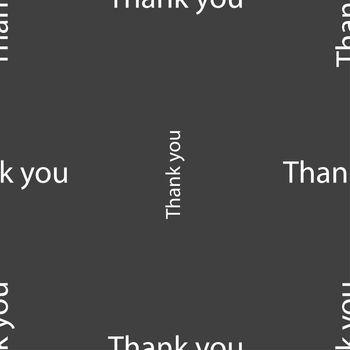 Thank you sign icon. Gratitude symbol. Seamless pattern on a gray background. illustration