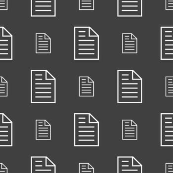 Text file sign icon. File document symbol. Seamless pattern on a gray background. illustration