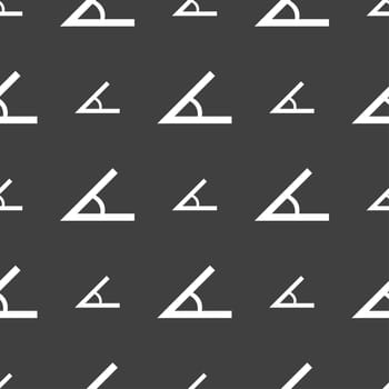 Angle 45 degrees icon sign. Seamless pattern on a gray background. illustration