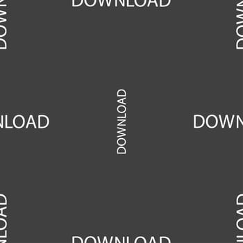 Download icon. Upload button. Load symbol. Seamless pattern on a gray background. illustration