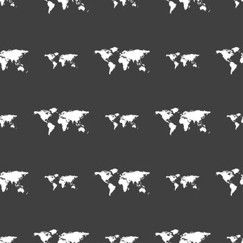 Cursor, arrow icon sign. Seamless pattern on a gray background. illustration