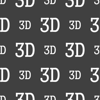 3D sign icon. 3D New technology symbol. Seamless pattern on a gray background. illustration