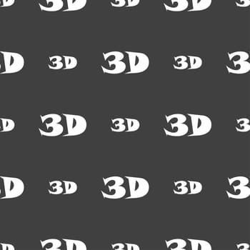 3D sign icon. 3D New technology symbol. Seamless pattern on a gray background. illustration