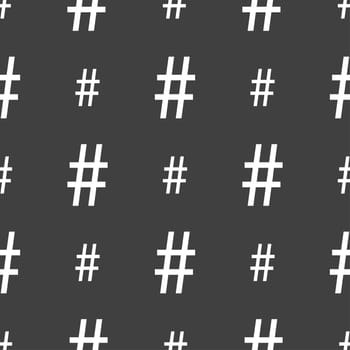 number seven icon sign. Seamless pattern on a gray background. illustration