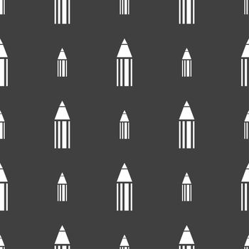 Pencil sign icon. Edit content button. Seamless pattern on a gray background. illustration