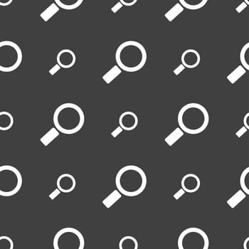 number seven icon sign. Seamless pattern on a gray background. illustration