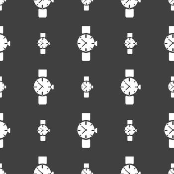 radar icon sign. Seamless pattern on a gray background. illustration