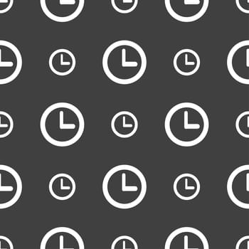 number Nine icon sign. Seamless pattern on a gray background. illustration