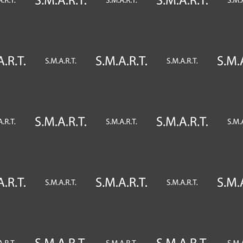 Smart sign icon. Press button. Seamless pattern on a gray background. illustration