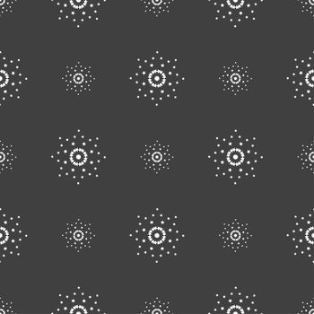 Cursor, arrow plus, add icon sign. Seamless pattern on a gray background. illustration