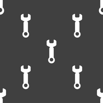 Wrench key sign icon. Service tool symbol. Seamless pattern on a gray background. illustration