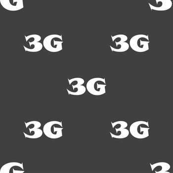 3G sign icon. Mobile telecommunications technology symbol. Seamless pattern on a gray background. illustration