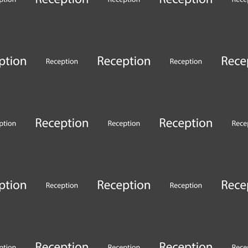 Reception sign icon. Hotel registration table symbol. Seamless pattern on a gray background. illustration