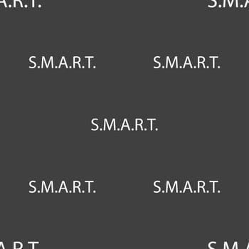 Smart sign icon. Press button. Seamless pattern on a gray background. illustration