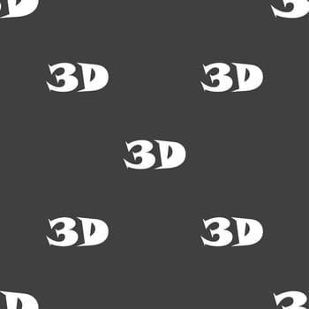 3D sign icon. 3D New technology symbol. Seamless pattern on a gray background. illustration