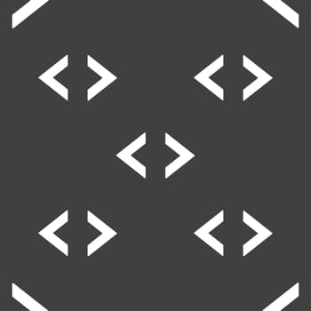 Code sign icon. Programmer symbol. Seamless pattern on a gray background. illustration