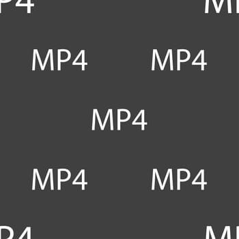 Mpeg4 video format sign icon. symbol. Seamless pattern on a gray background. illustration