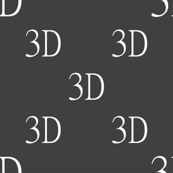 3D sign icon. 3D New technology symbol. Seamless pattern on a gray background. illustration